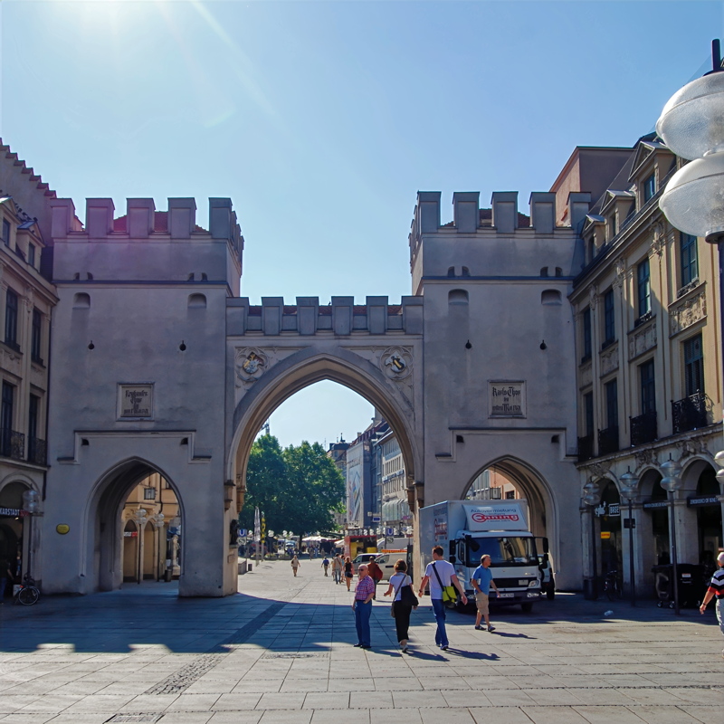 The historic Karlstor gate located at Karlsplatz in Munich, Germany